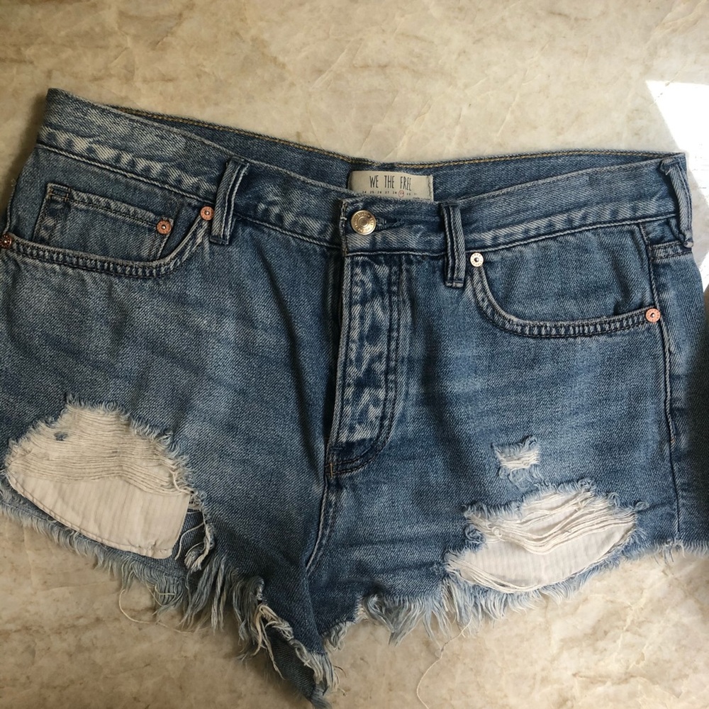 Free People Good Vibrations Denim Jean Shorts
